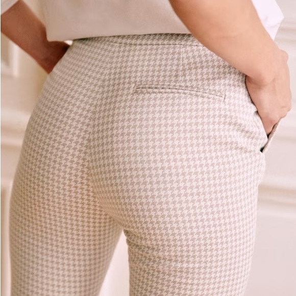 Sezane Clara Trousers Size 4 Camel/Ecru - Picture 4 of 7